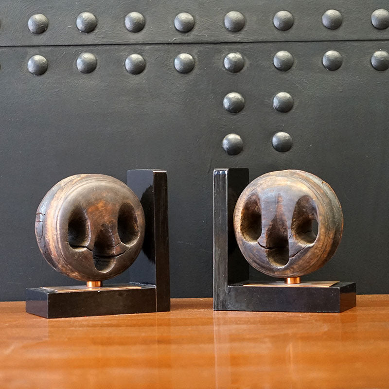 19th Cent DeadEye Bookends Trinity Marine
