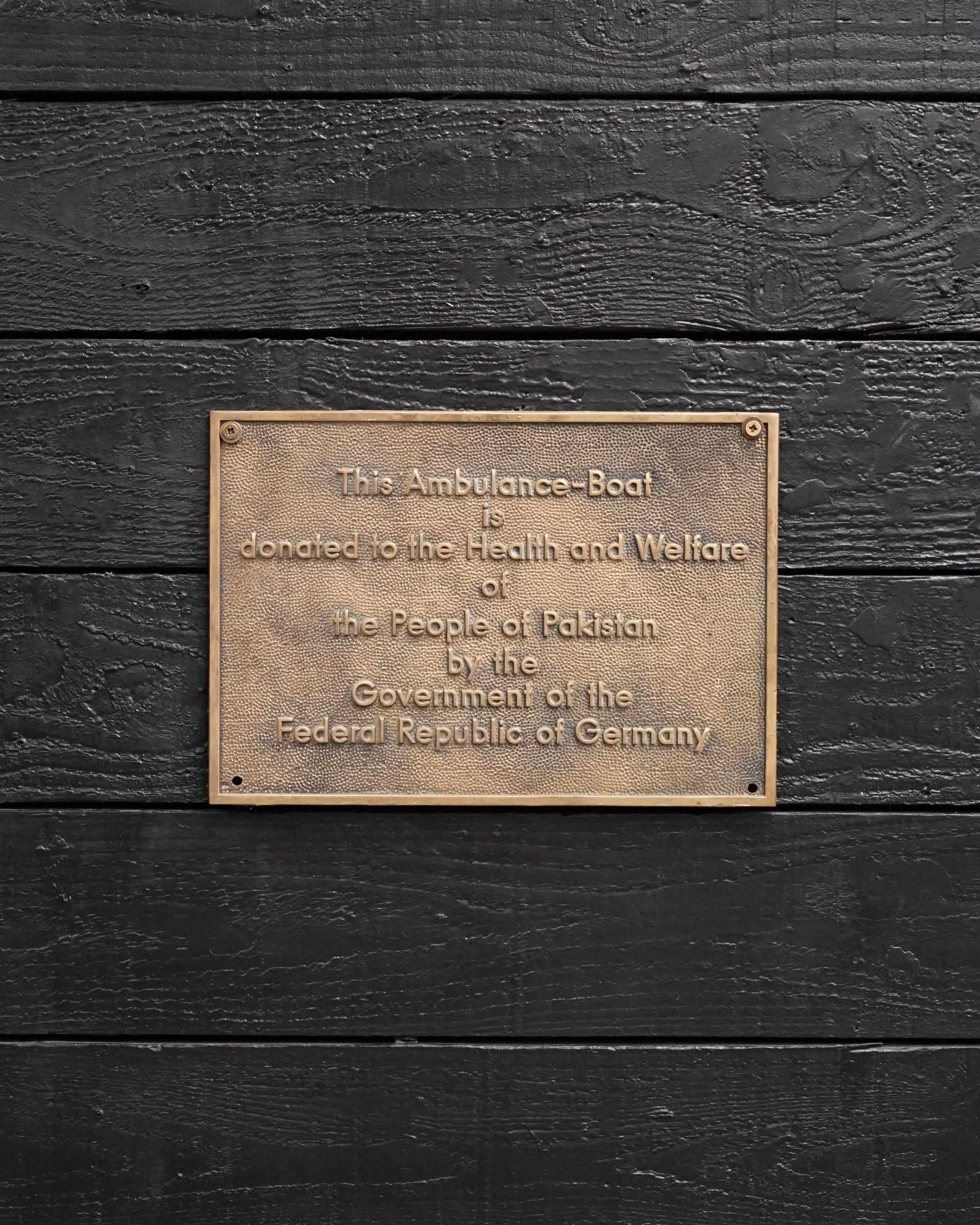 Ships Plate from Ambulance Boat. C 1960’s Trinity Marine