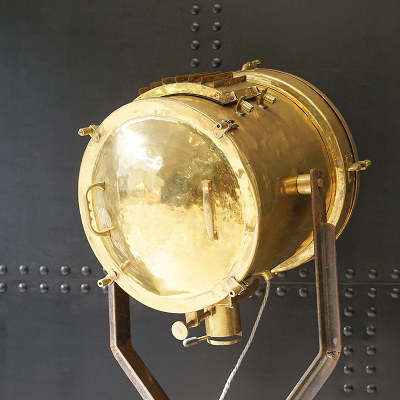 Brass Naval Frigate Searchlight Floor Lamp Trinity Marine