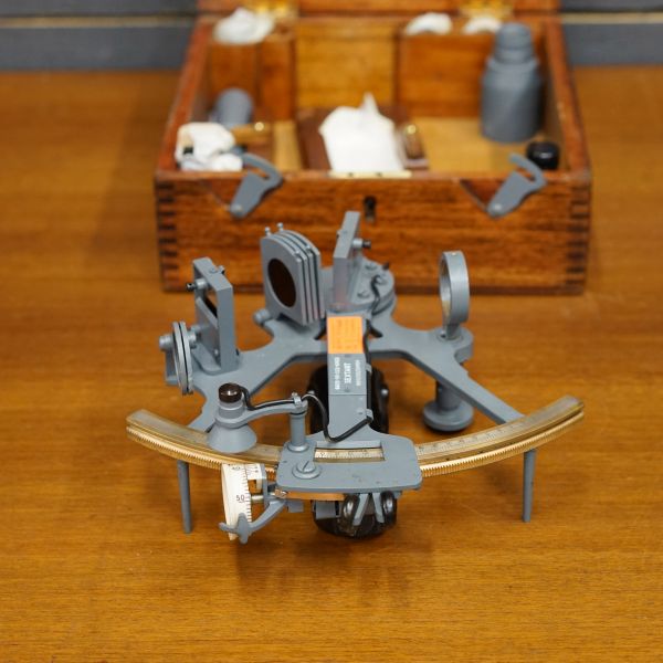 Royal Navy Silver Scale Sextant - Henry Hughes & Son Unpolished Trinity Marine