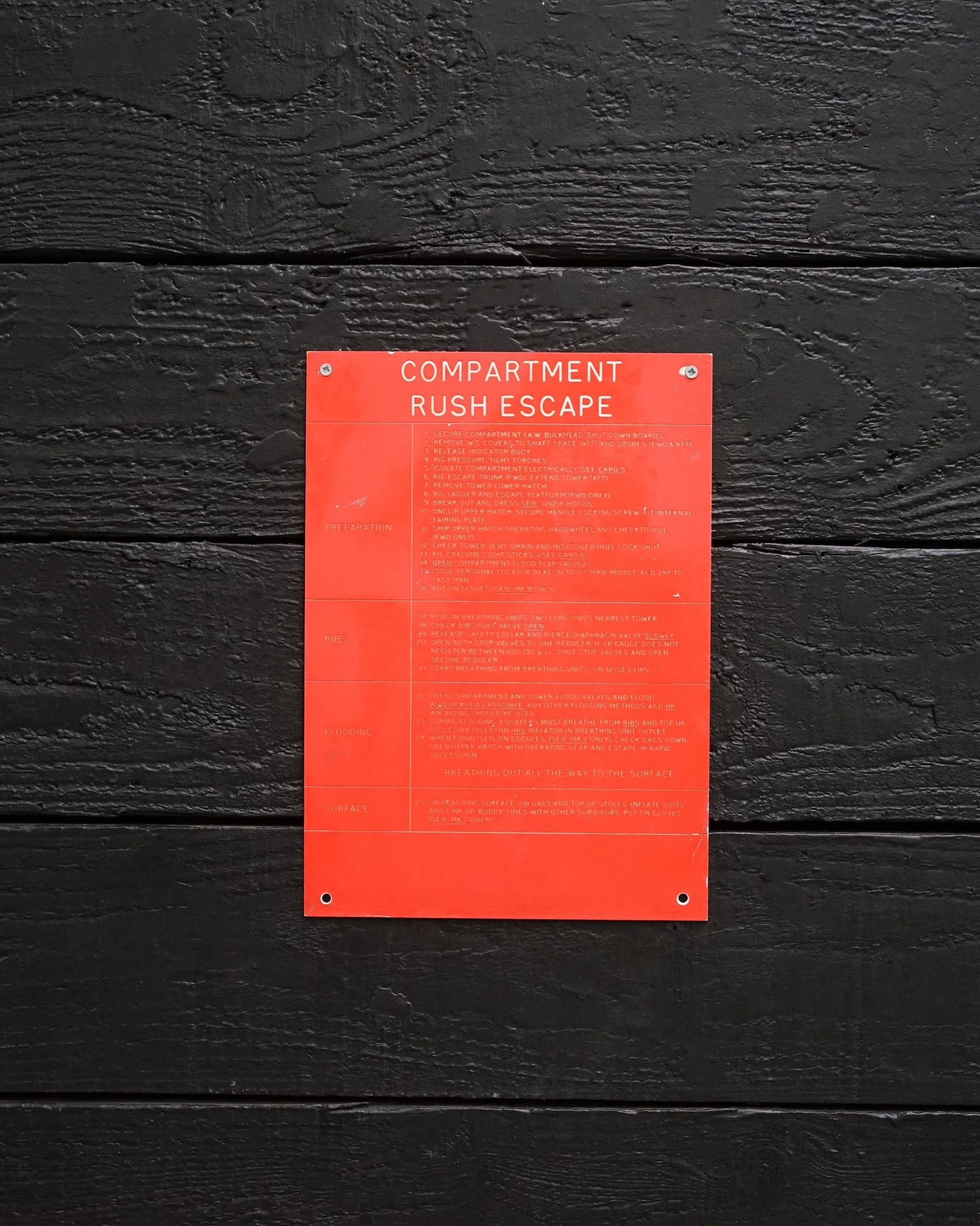 Escape Sign from HMS Orpheus Trinity Marine