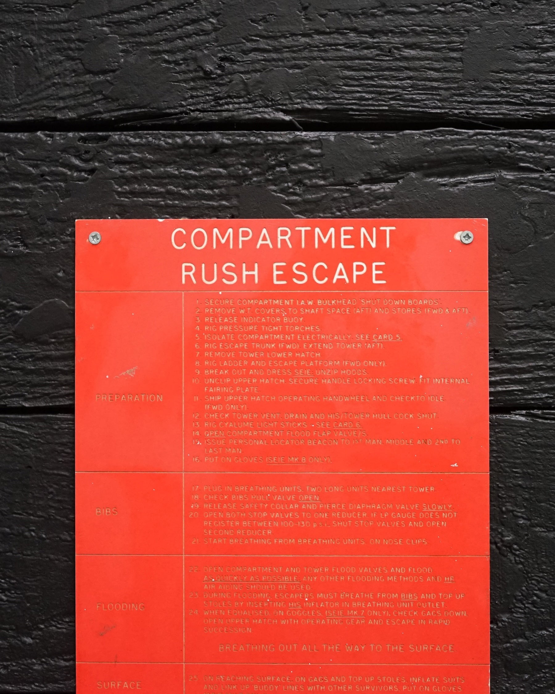 Escape Sign from HMS Orpheus Trinity Marine