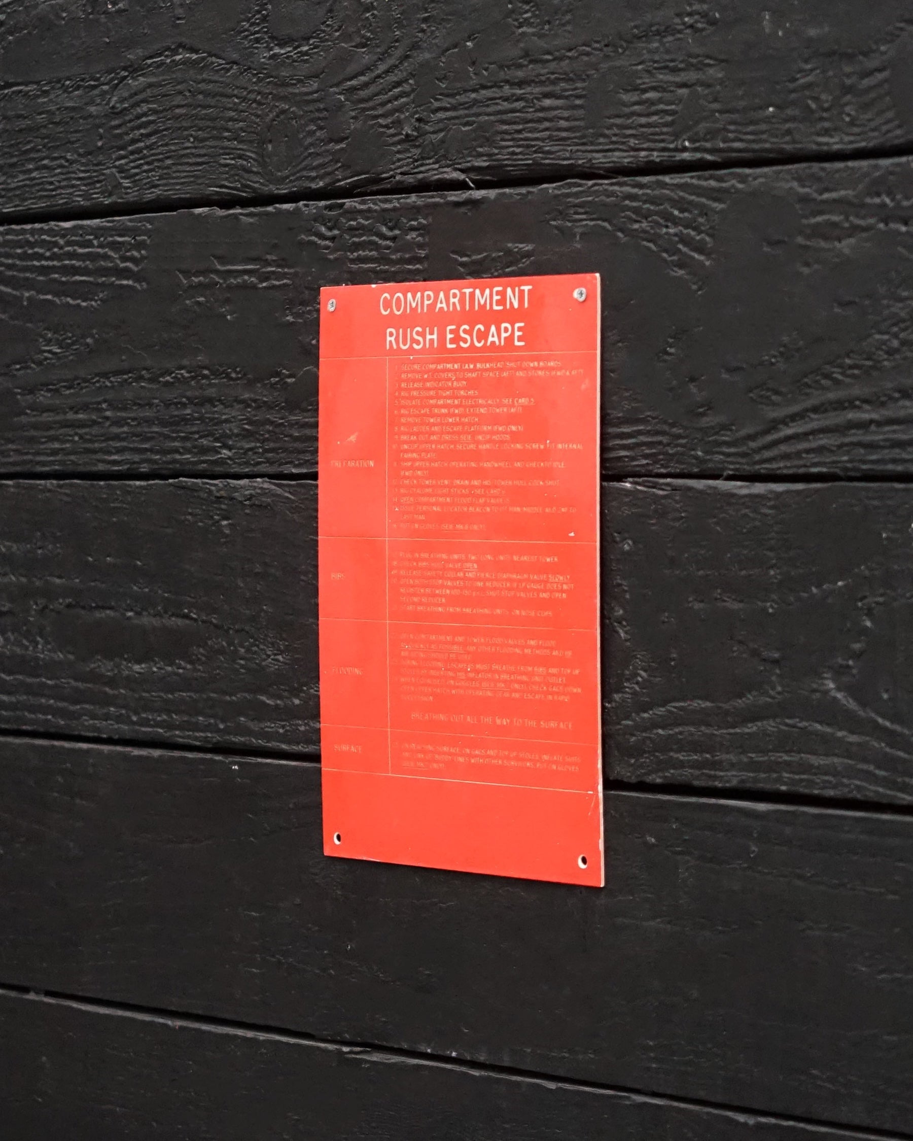 Escape Sign from HMS Orpheus Trinity Marine