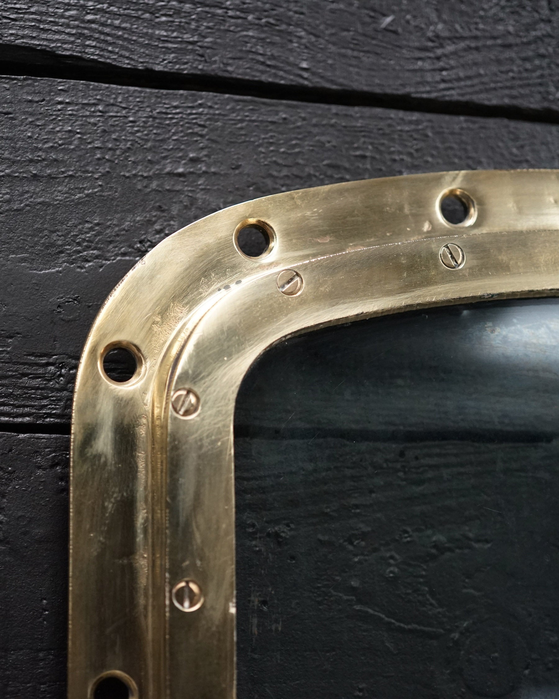 Fixed Curved Brass Ships Windows - 71 x 52 Trinity Marine