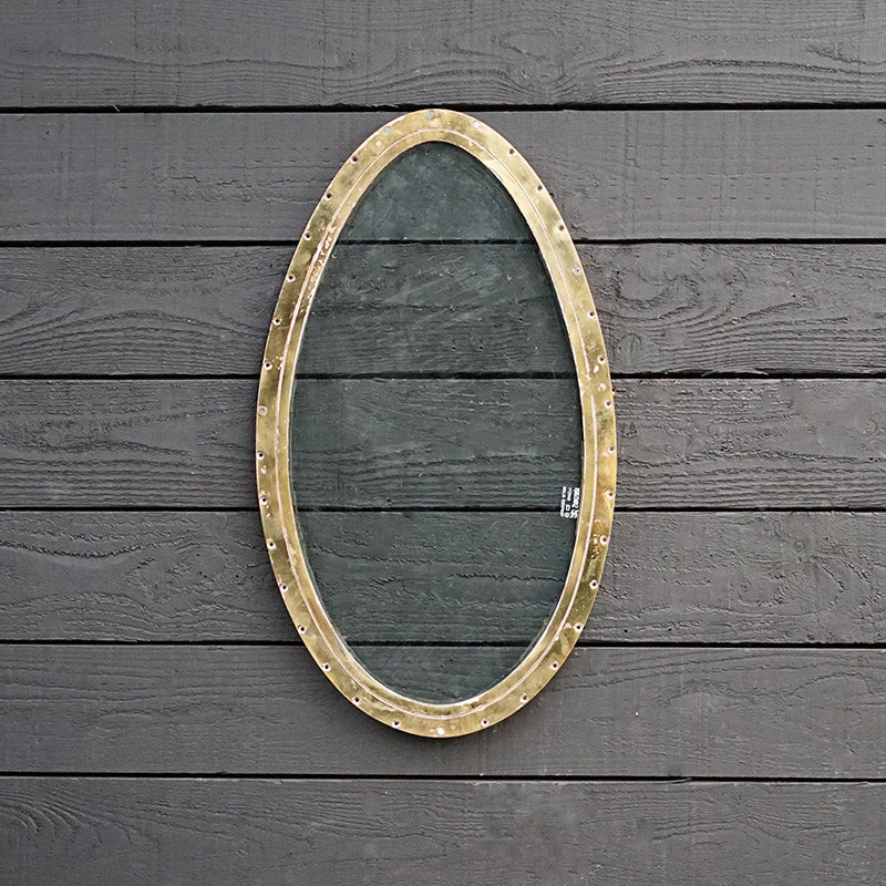 Salvaged Large Brass Ovoid Porthole Trinity Marine