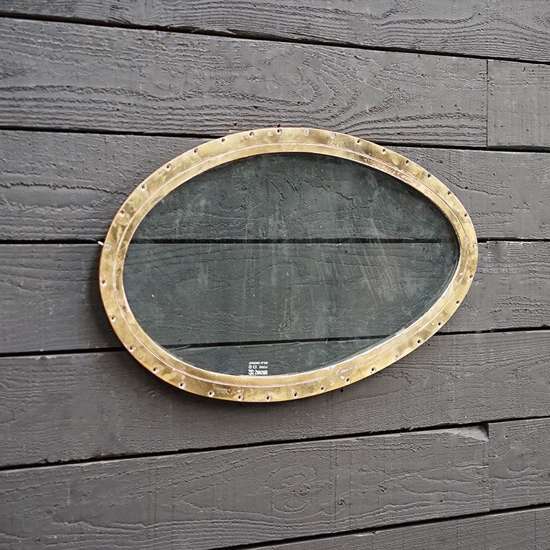 Salvaged Large Brass Ovoid Porthole Trinity Marine