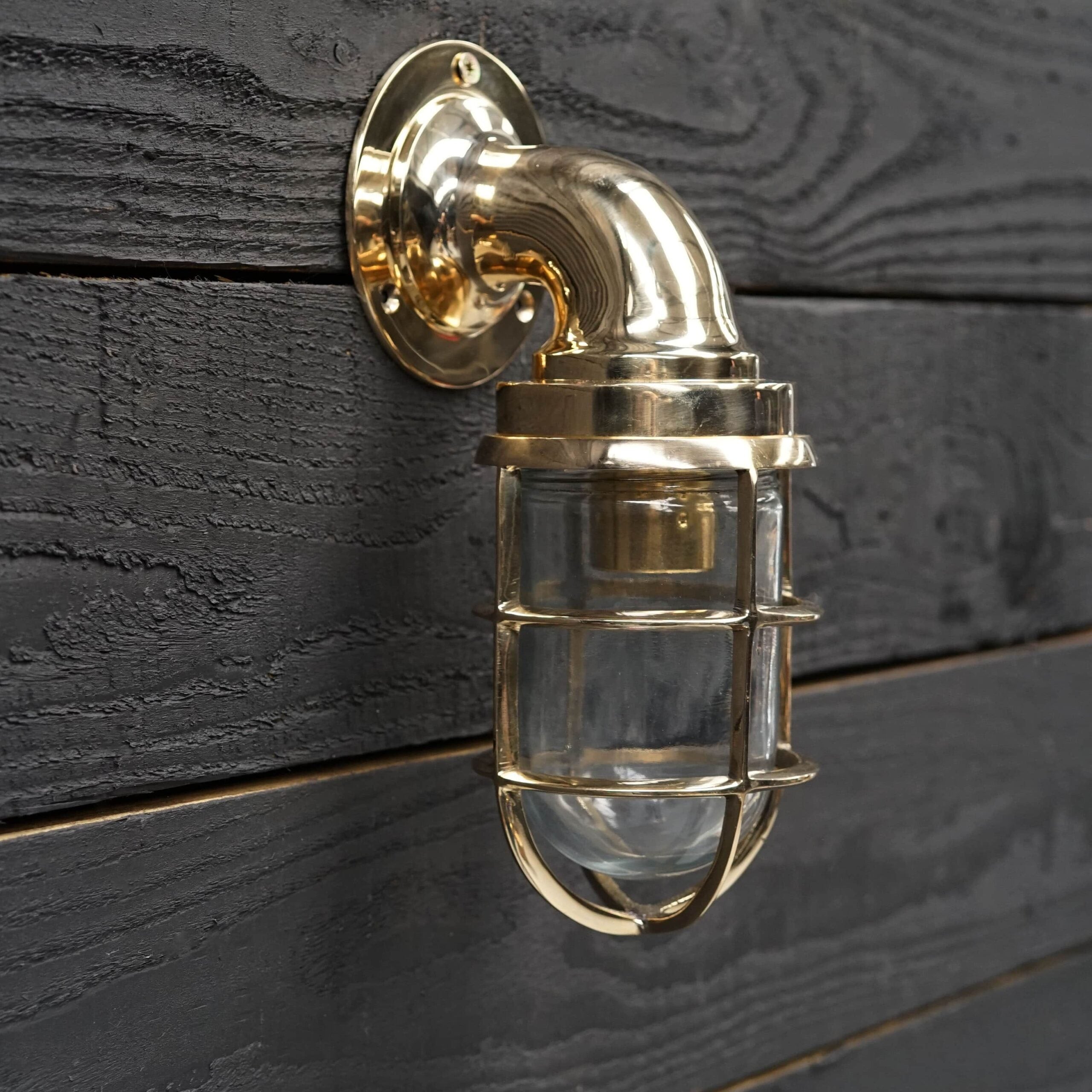 Brass Swan Neck 90 Degree Passage Wall Light – Large