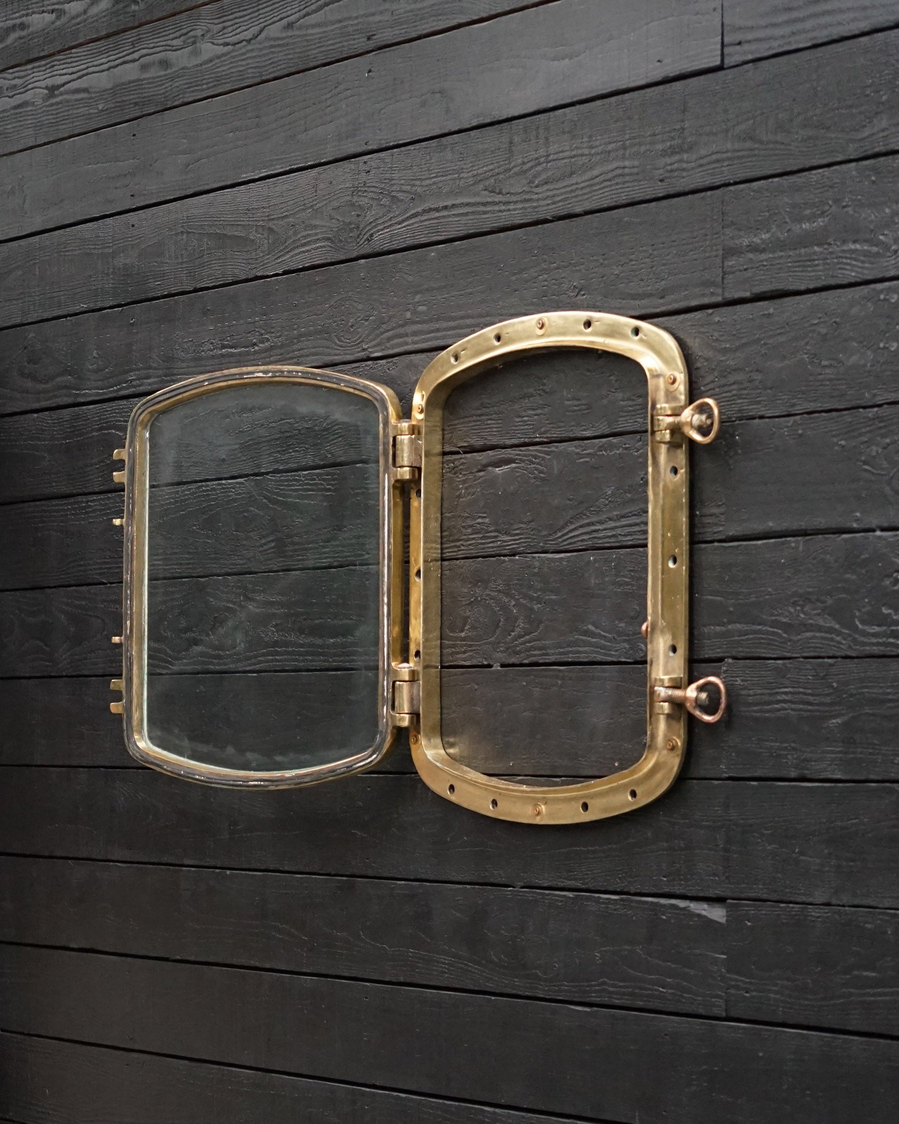 Opening Curved Brass Ships Windows - 67 x 56 Trinity Marine