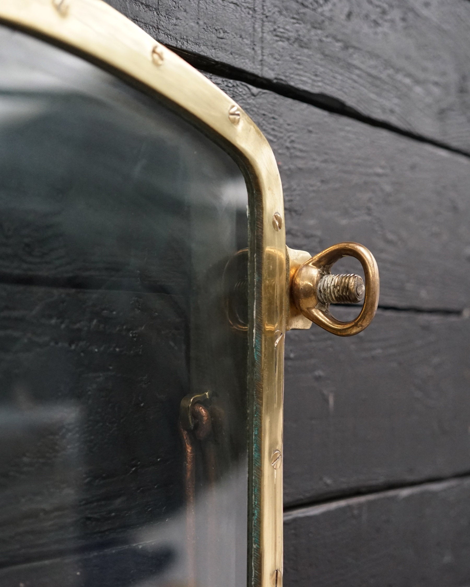 Opening Curved Brass Ships Windows - 67 x 56 Trinity Marine