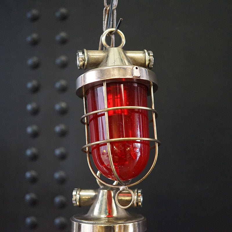 Red Ships Inspection Pendant Light ex Cargo Ship Trinity Marine