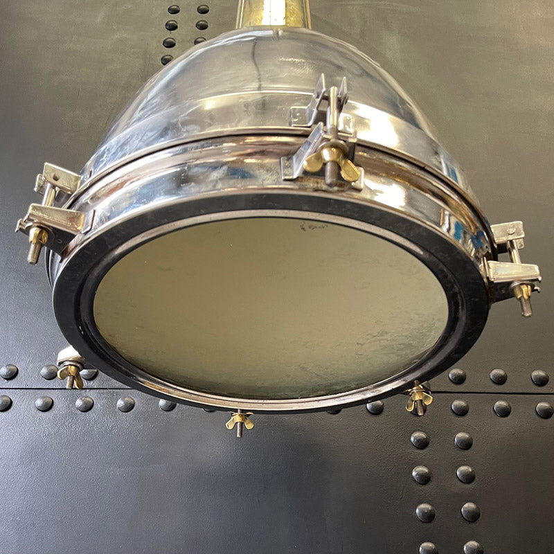 Reclaimed Ships Steel & Brass Fox Light Pendant XL Trinity Marine