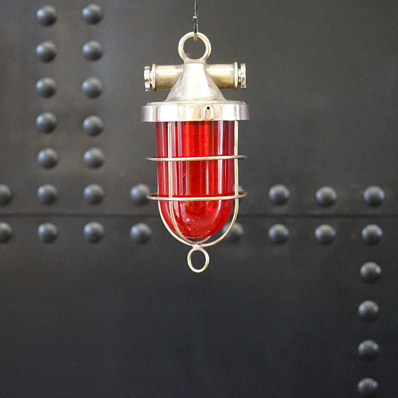Red Ships Inspection Pendant Light ex Cargo Ship Trinity Marine