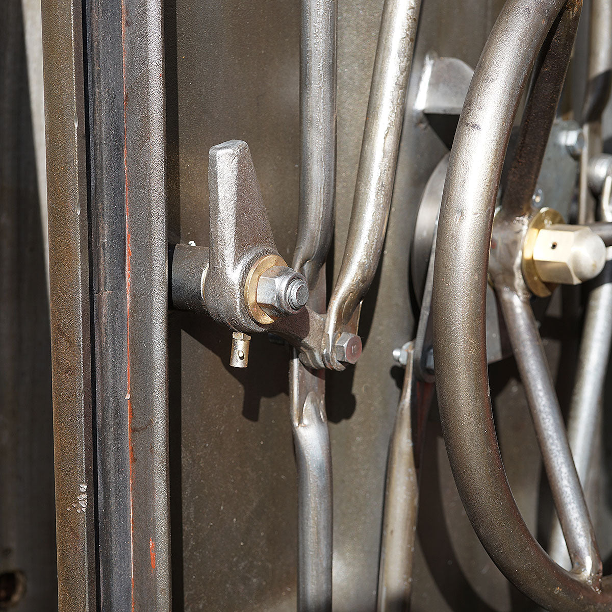 Salvaged Naval Bulkhead Doors - Crank Wheels Trinity Marine