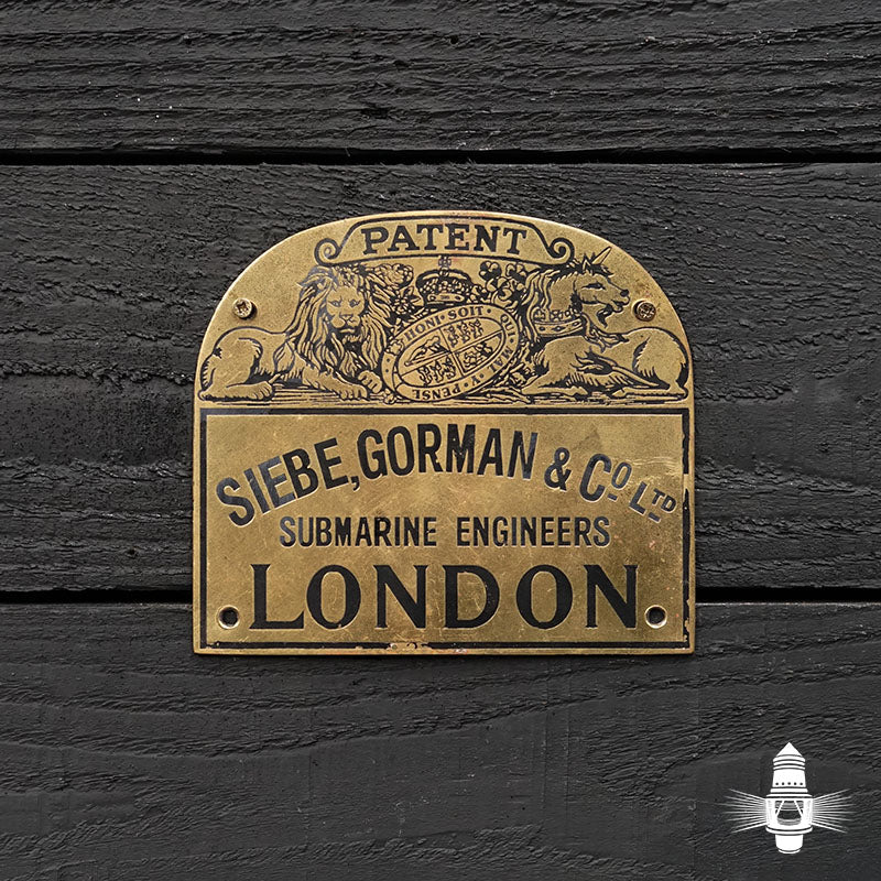 Siebe Gorman Diving Pump Plate Trinity Marine