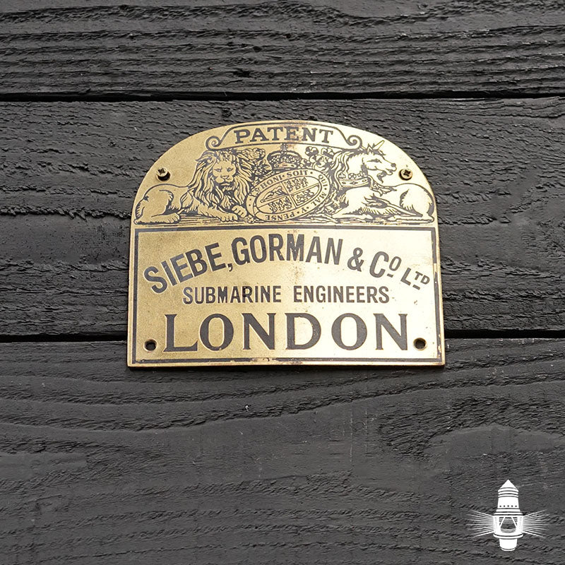 Siebe Gorman Diving Pump Plate Trinity Marine