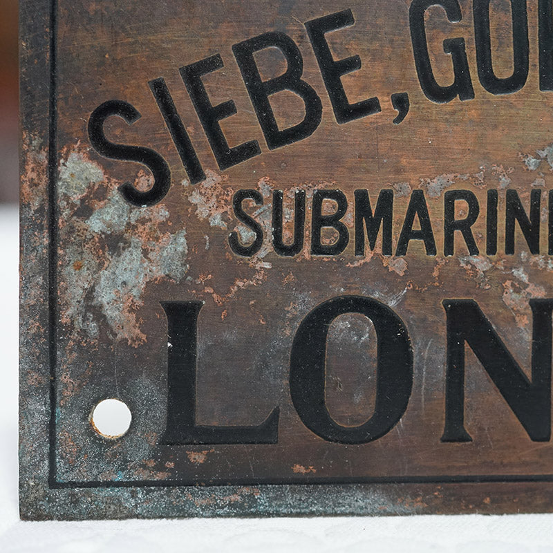 Siebe Gorman Makers Plate Aged Condition Trinity Marine