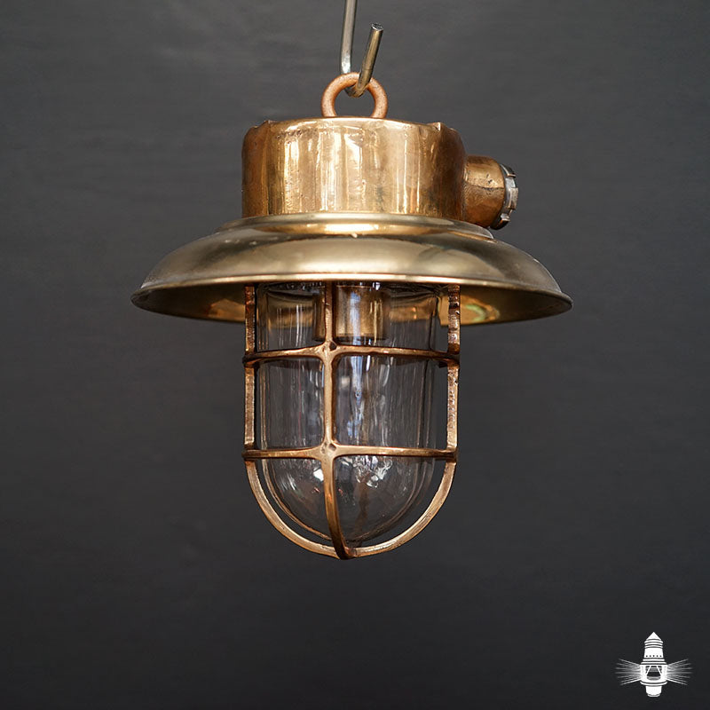 Vintage Small Brass Pendant Light Trinity Marine