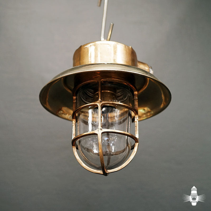 Vintage Small Brass Pendant Light Trinity Marine