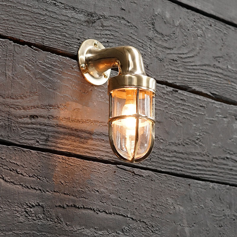 Small Brass Swan Neck Wall Light Trinity Marine