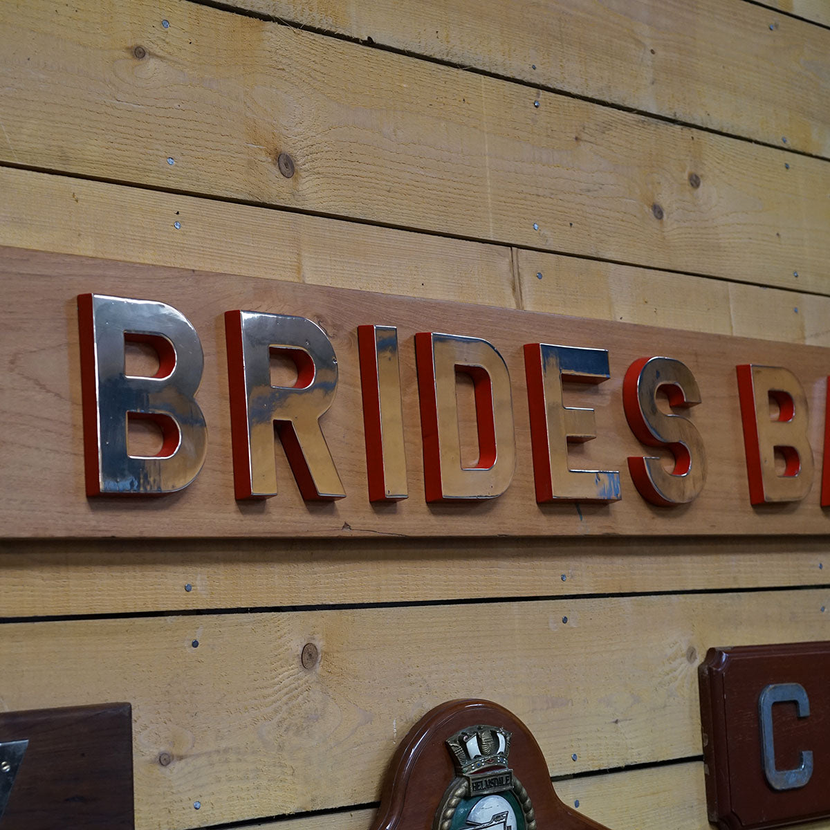 WWII HMS St Brides Bay Ships Nameboard - 1945 Trinity Marine