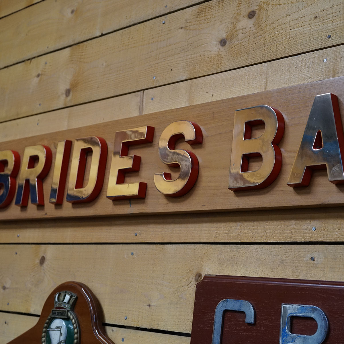 WWII HMS St Brides Bay Ships Nameboard - 1945 Trinity Marine