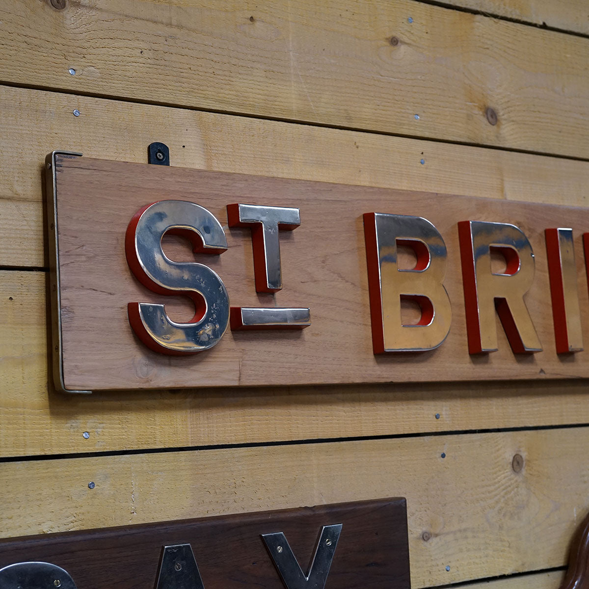 WWII HMS St Brides Bay Ships Nameboard - 1945 Trinity Marine