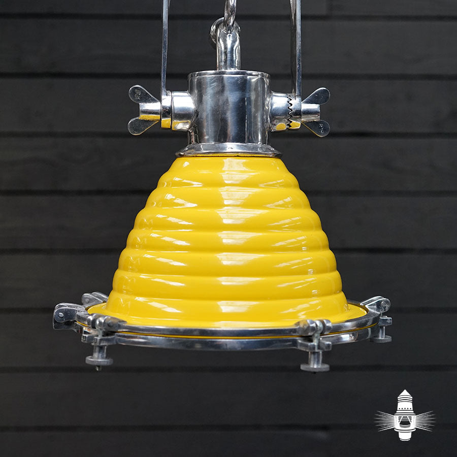 Wiska Aluminium Fluted Cargo Pendant - Submarine Yellow Trinity Marine