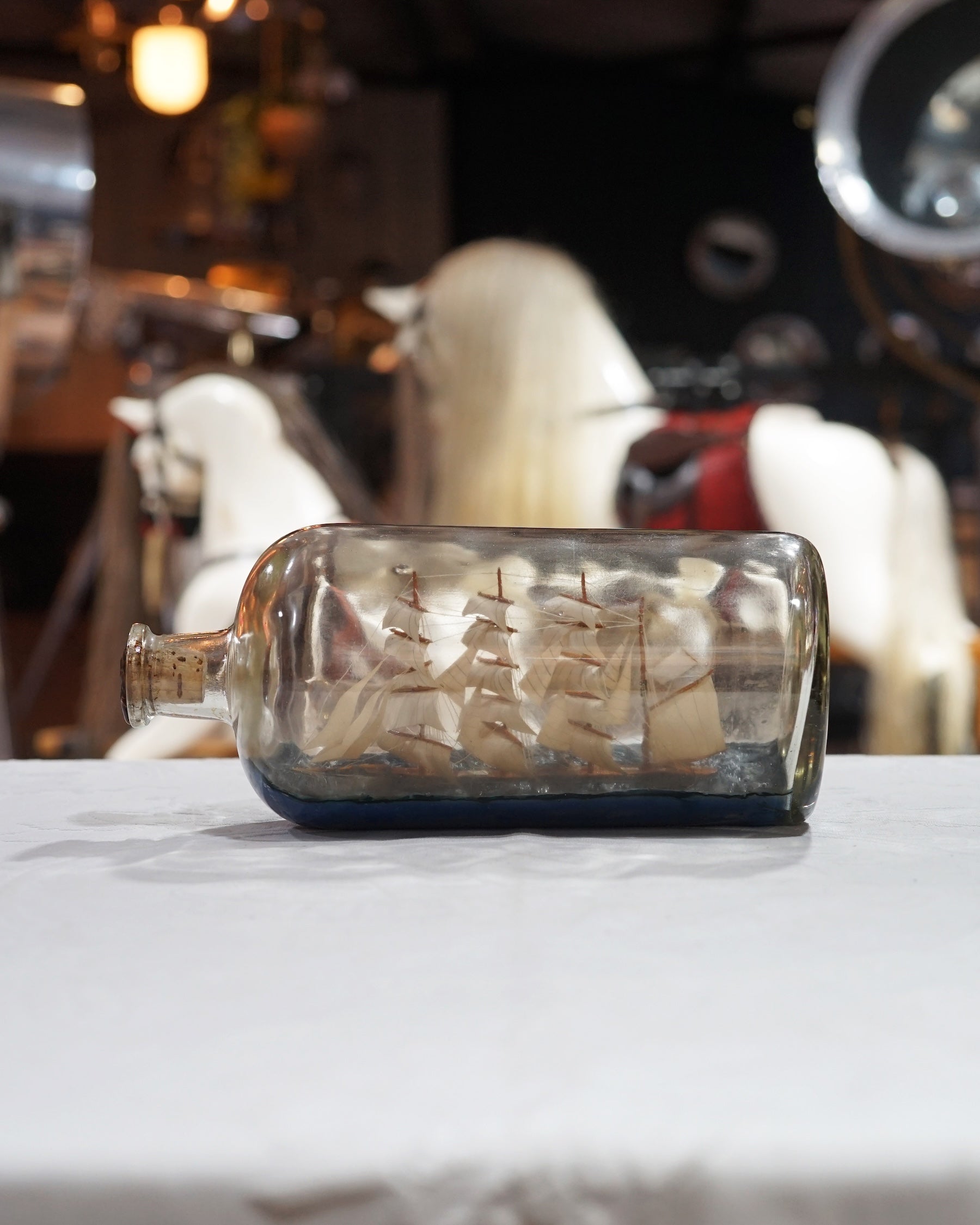 19th Cent Four-Masted Barque Ship in Bottle Trinity Marine