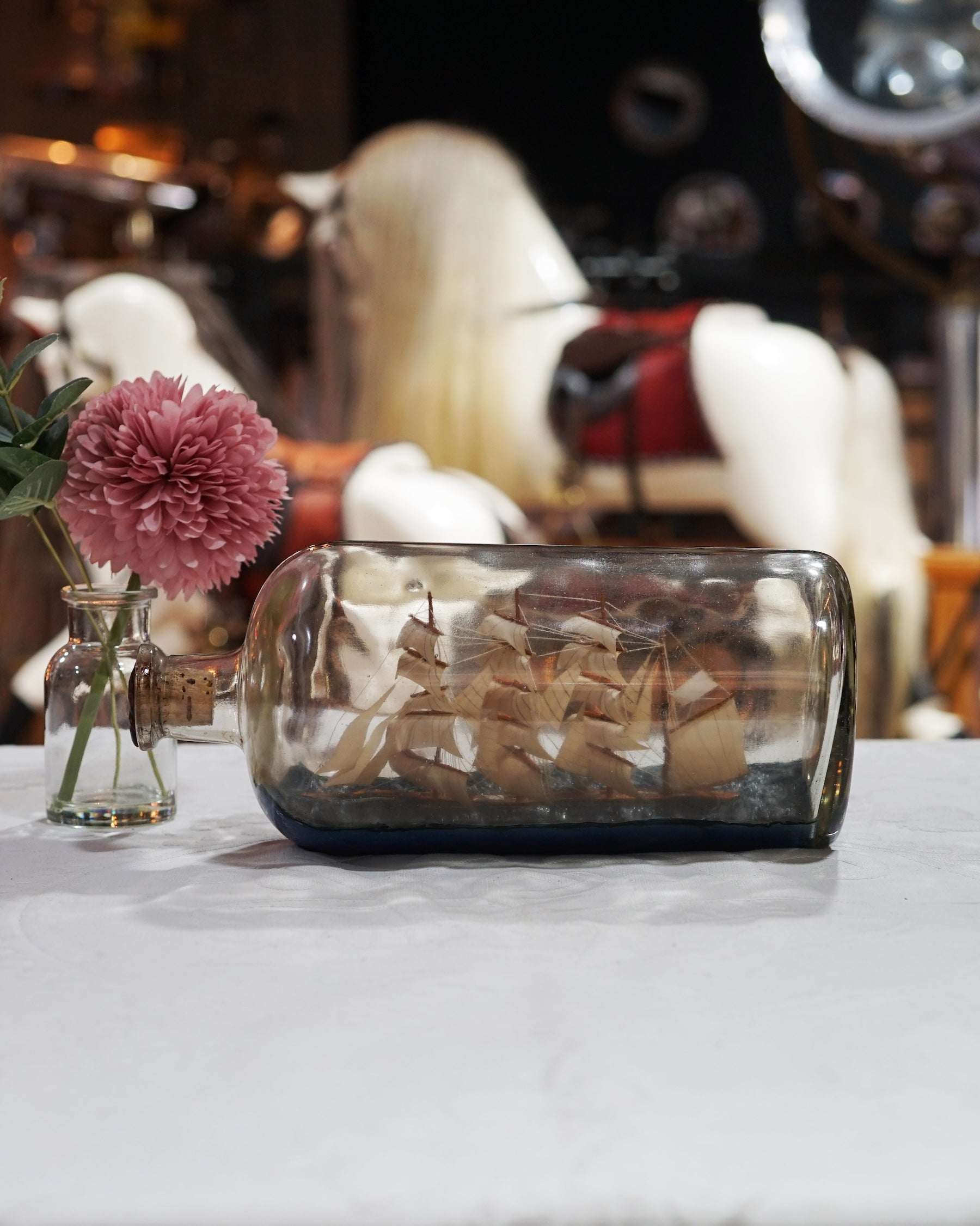 19th Cent Four-Masted Barque Ship in Bottle Trinity Marine