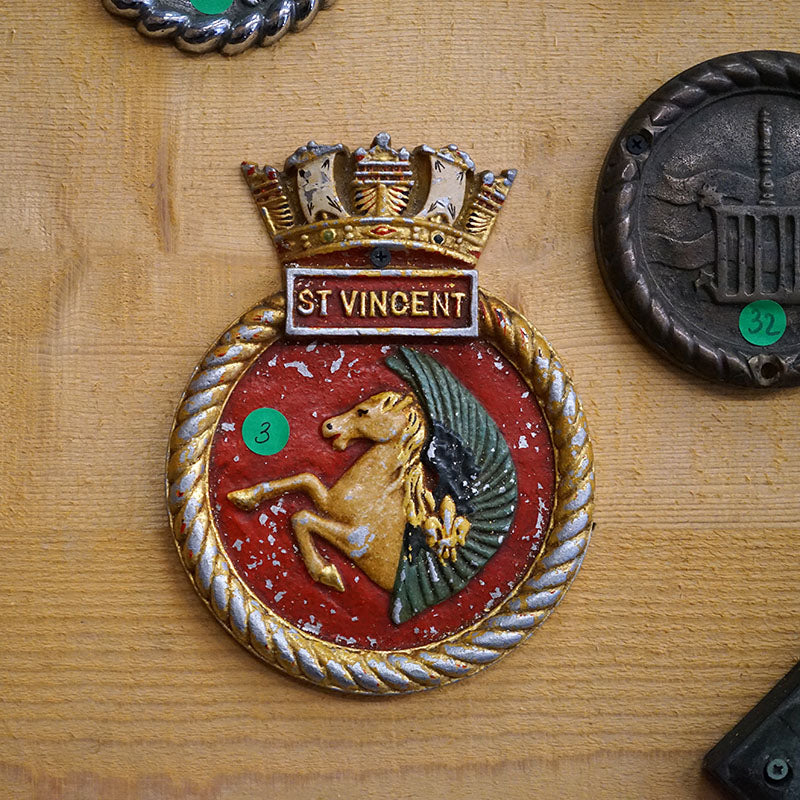 HMS St Vincent Boat Badge Painted - 1927 Trinity Marine