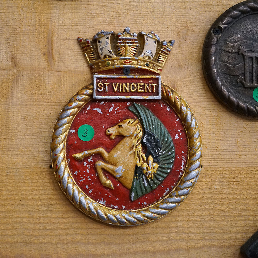 HMS St Vincent Boat Badge Painted - 1927 Trinity Marine