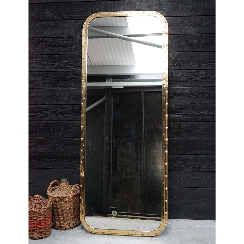 6ft Brass Ships Window Mirror ex RMS Windsor Castle Trinity Marine