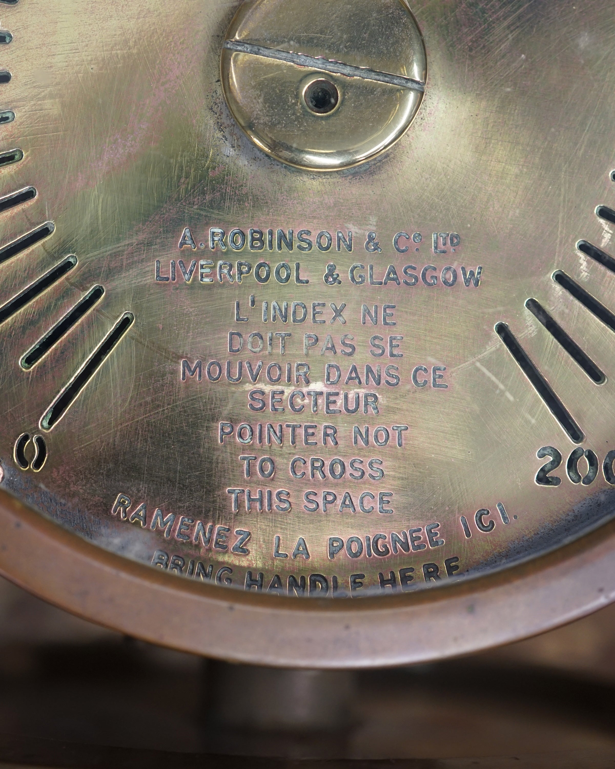 French Navy A. Robinson & Co. Ship’s Engine Revolution Telegraph C.1920 Trinity Marine