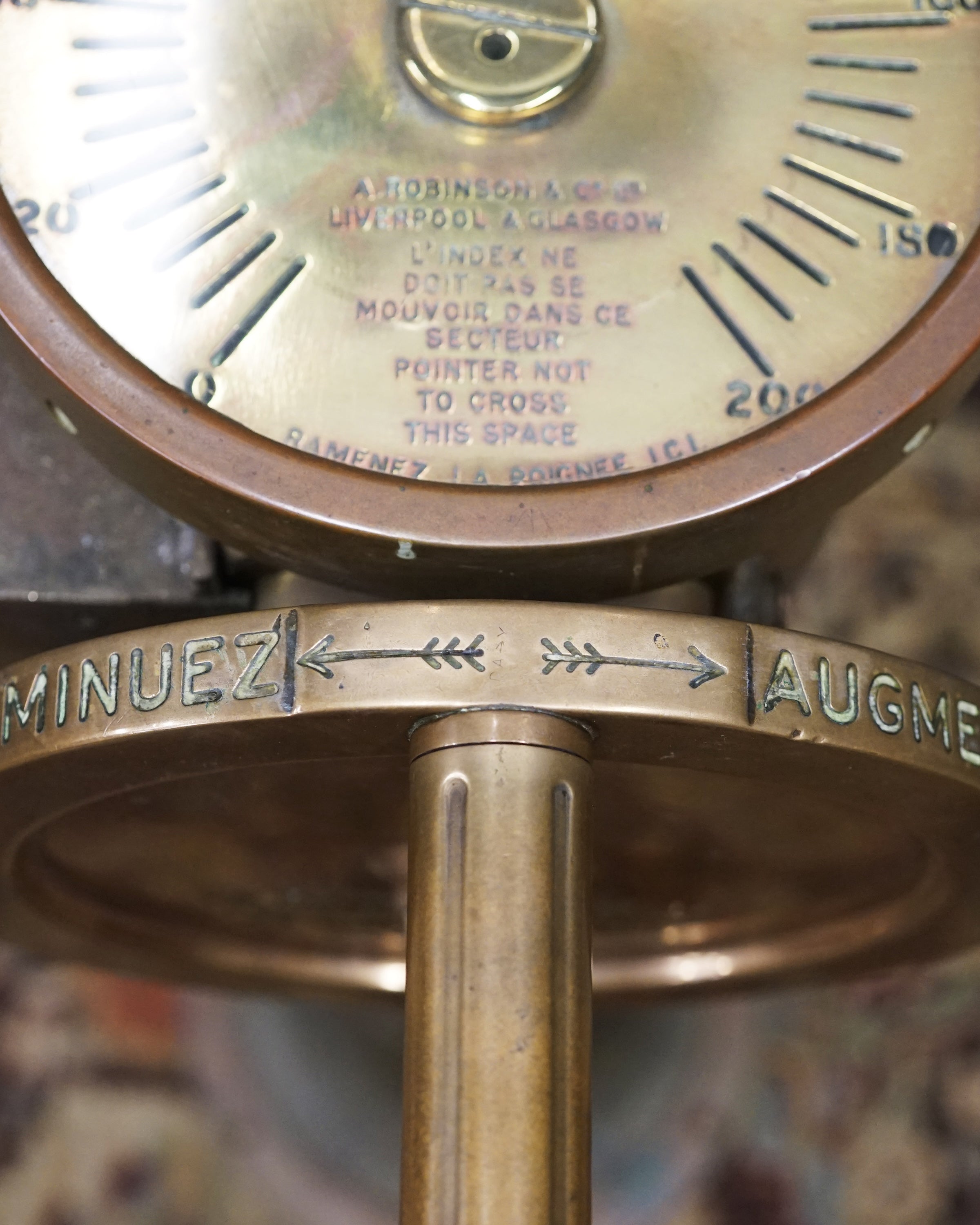 French Navy A. Robinson & Co. Ship’s Engine Revolution Telegraph C.1920 Trinity Marine