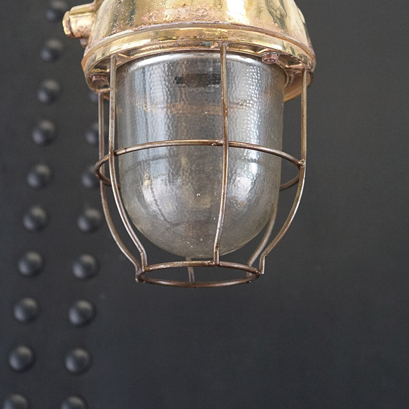 Acorn Dappled Glass Brass Pendant Trinity Marine