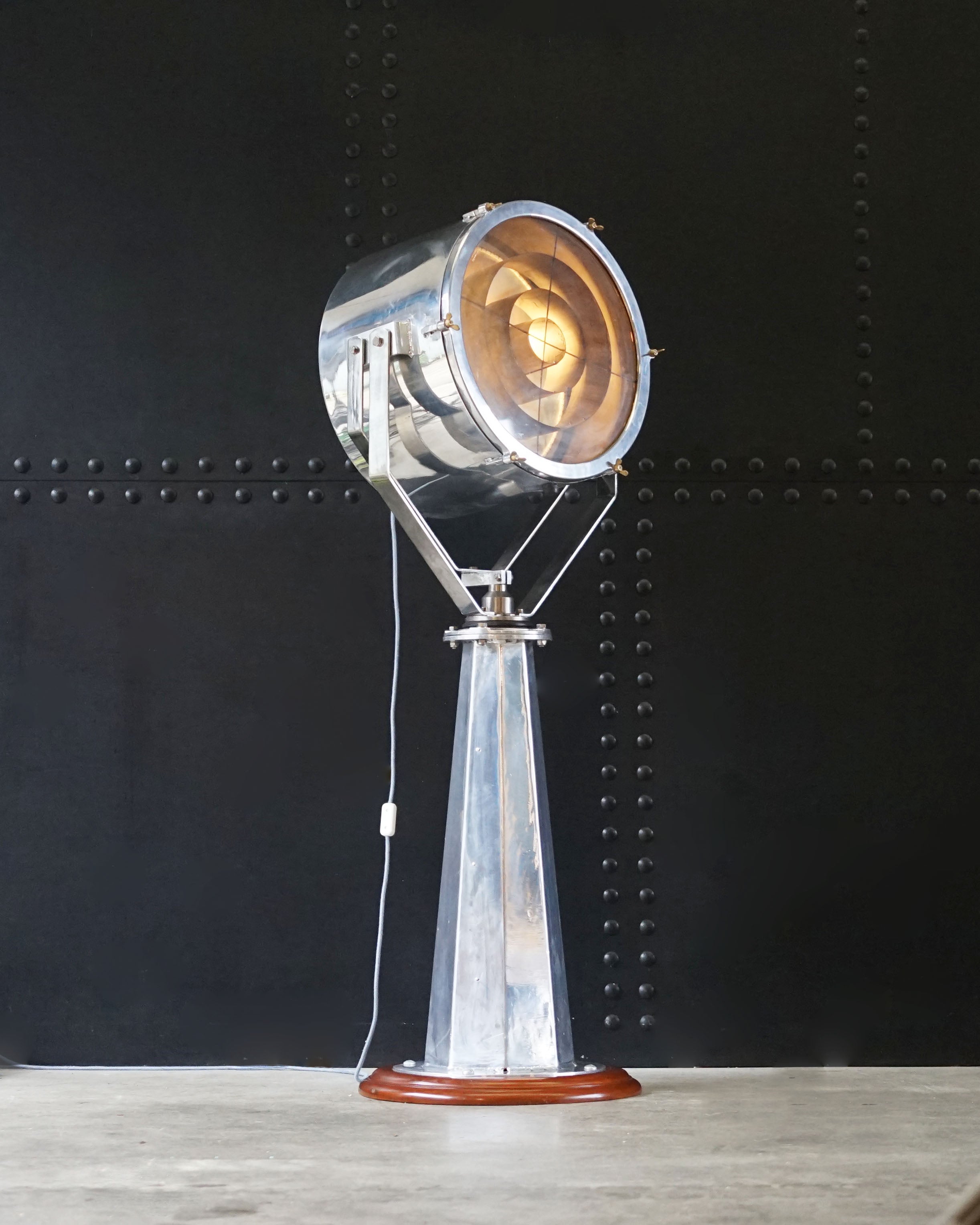 Vintage Merchant Ships Searchlight on Hexagon Pedestal - Target Trinity Marine