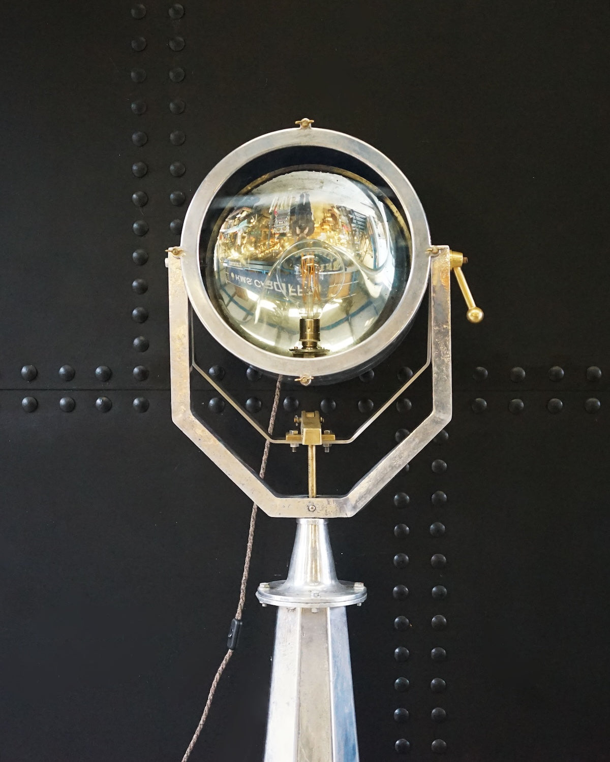 Vintage Merchant Ships Searchlight on Hexagon Pedestal Trinity Marine