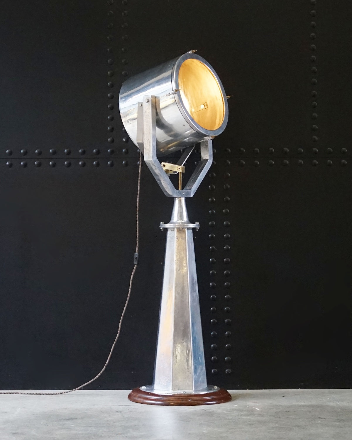 Vintage Merchant Ships Searchlight on Hexagon Pedestal Trinity Marine