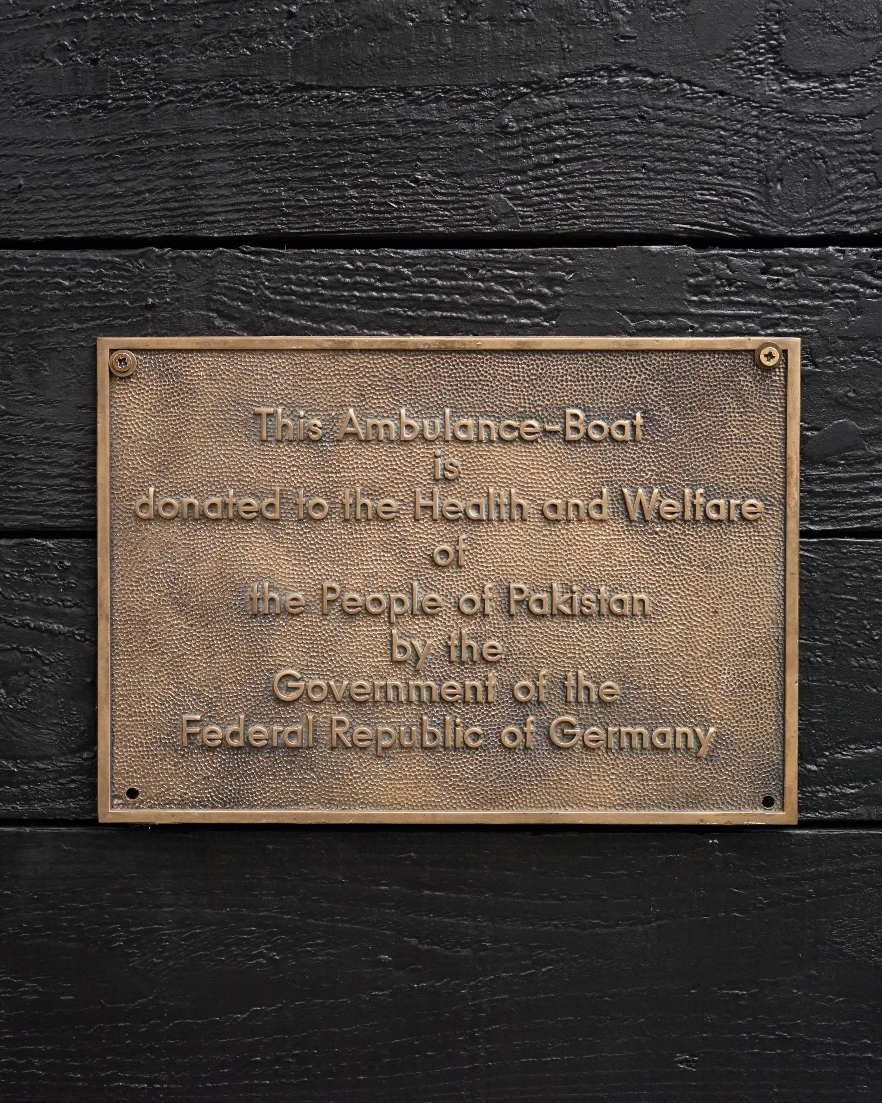 Ships Plate from Ambulance Boat. C 1960’s Trinity Marine