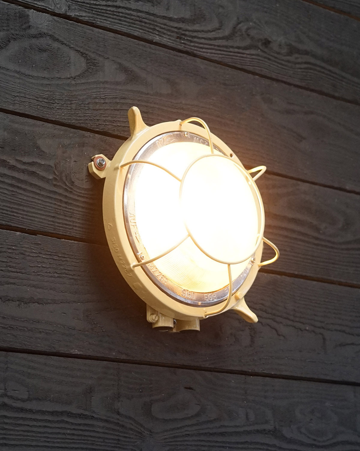 Vintage GDR Ships Wall Light - Beige Sand Trinity Marine
