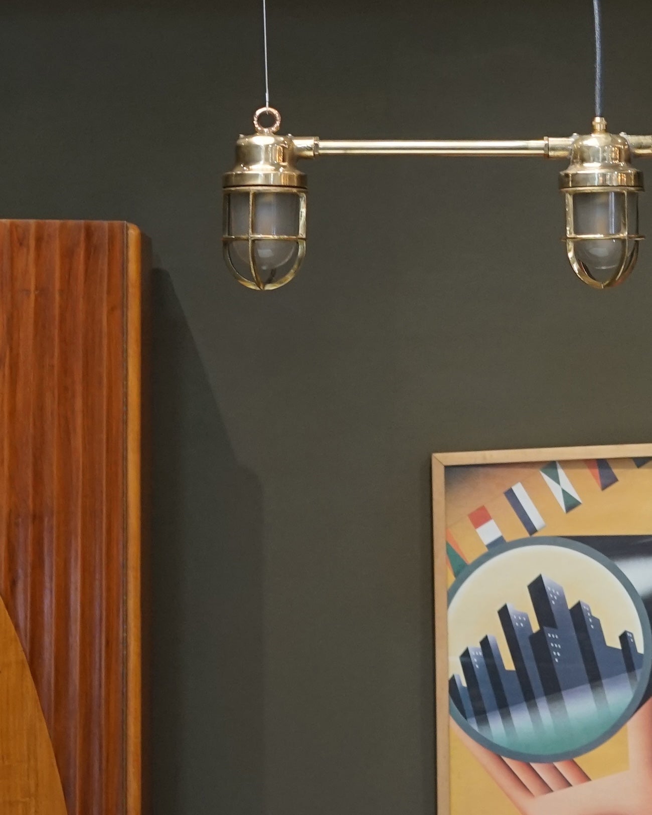 Bespoke Island Pendant Lights - Frosted & Cage Trinity Marine