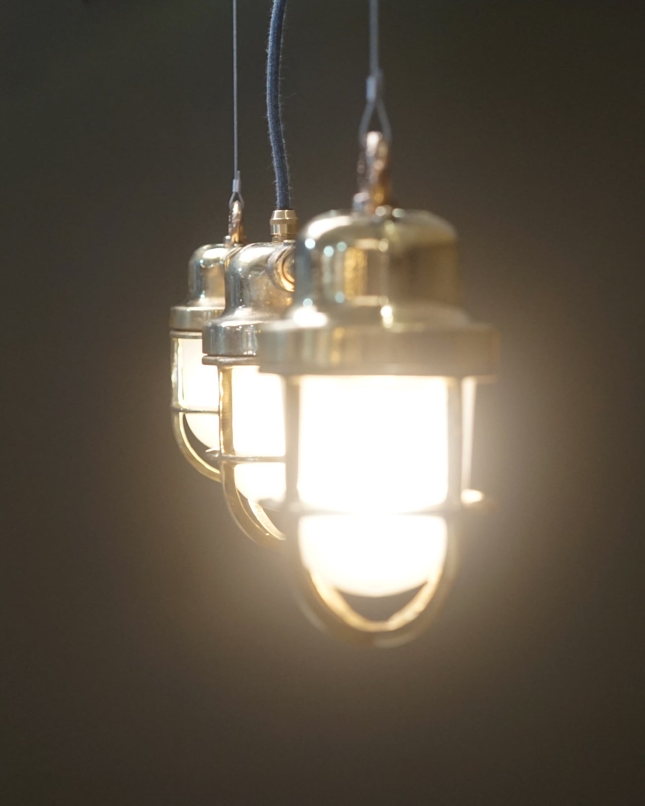 Bespoke Island Pendant Lights - Frosted & Cage Trinity Marine