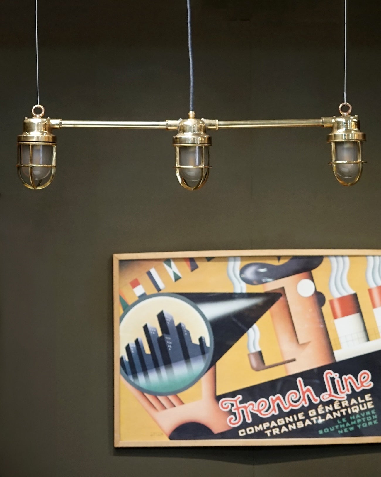 Bespoke Island Pendant Lights - Frosted & Cage Trinity Marine