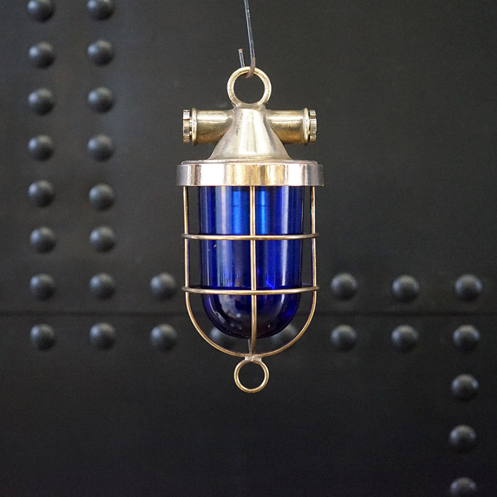 Blue Ships Inspection Pendant Light ex Cargo Ship Trinity Marine