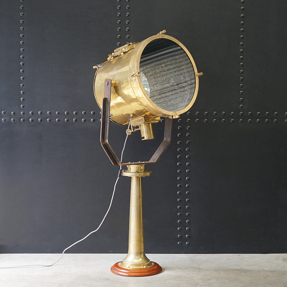 Brass Naval Frigate Searchlight Floor Lamp Trinity Marine