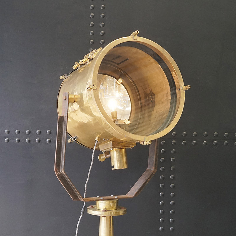 Brass Naval Frigate Searchlight Floor Lamp Trinity Marine