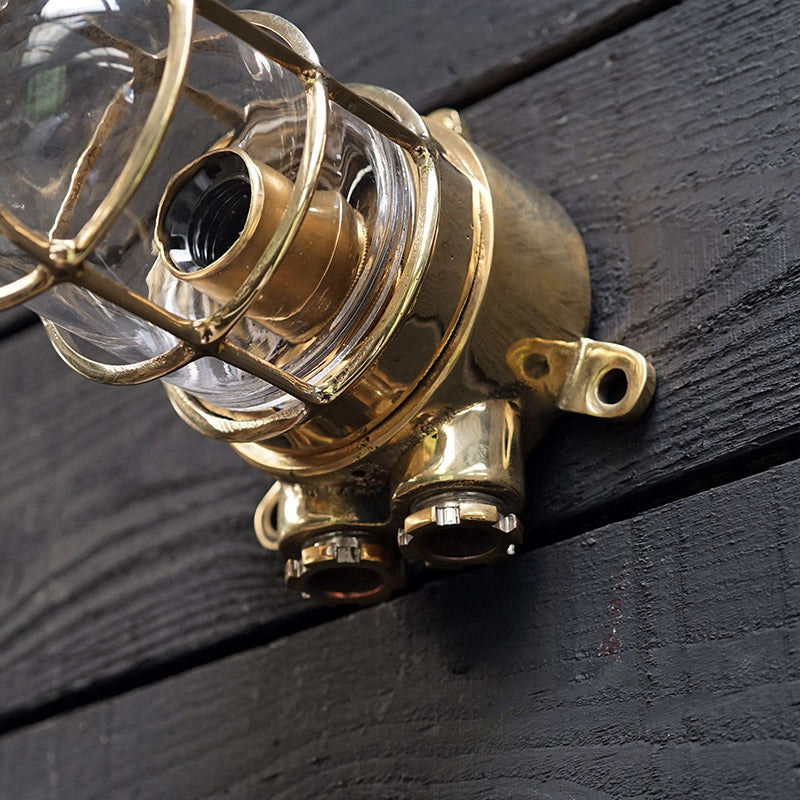 Brass Passage Ceiling/Post Light - Ex Japanese Navy Trinity Marine