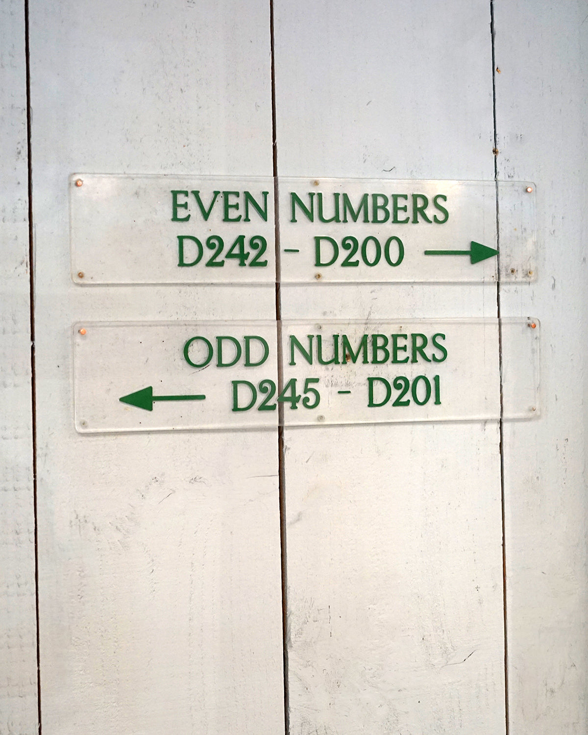 RMS Windsor Castle Cabin Direction Signs - Green Trinity Marine