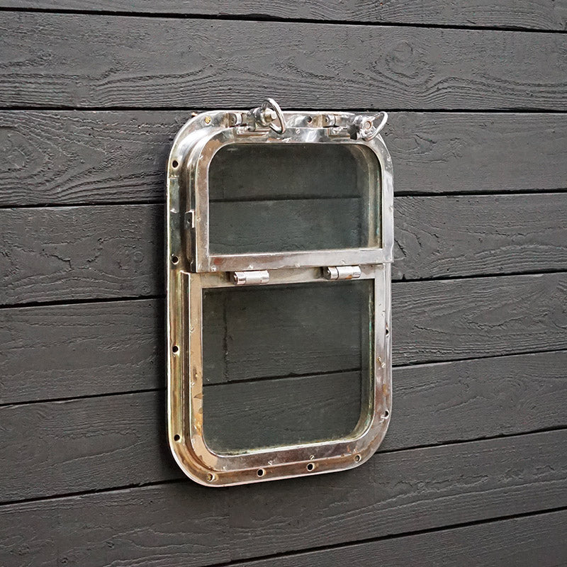 Salvaged Chromed Brass Ships Bridge Window Trinity Marine