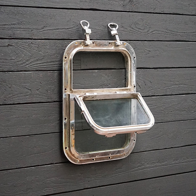 Salvaged Chromed Brass Ships Bridge Window Trinity Marine